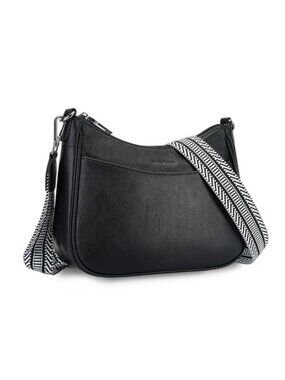 Leather Crossbody Bag with Adjustable Strap & Zipper Closure